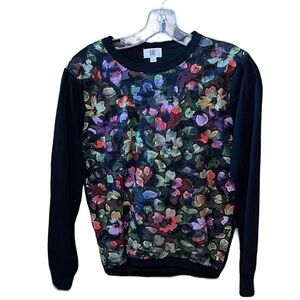 Black Floral Women's Sweater